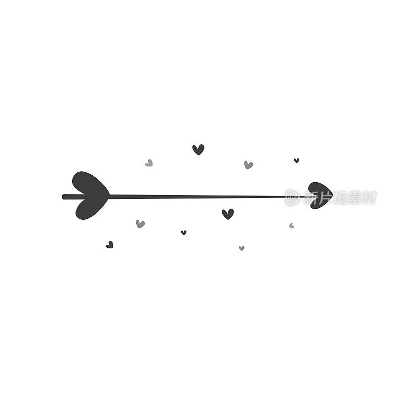 Love arrow. Vector icon in flat design